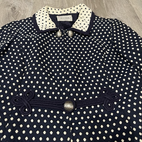 Vintage 60s RONA Shirt Dress W/ Contrasting Collar And Cuffs Pleat Navy - Picture 2 of 11